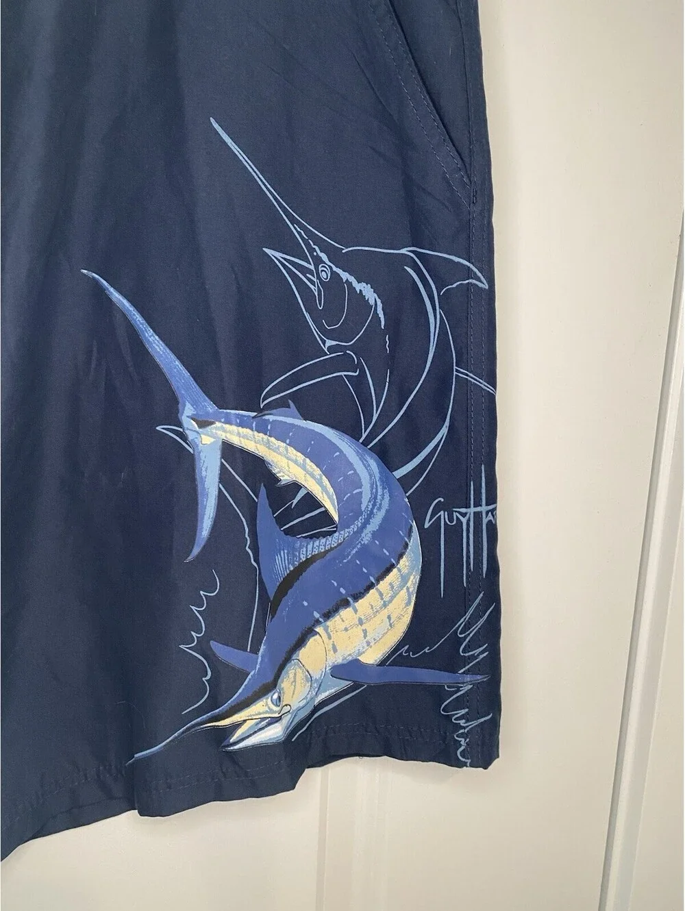 Guy Harvey by AFTCO Bluewater Men's Swordfish Swim Board Shorts Blue 38